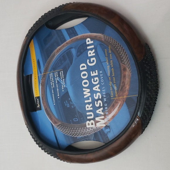 Burlwood Massage Grip Steering Wheel Cover - Picture 1 of 8